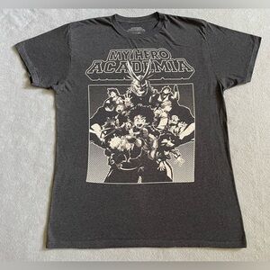 Funimation My Hero Academia Men’s T-Shirt XL Black Anime Mashup Cartoon Tee